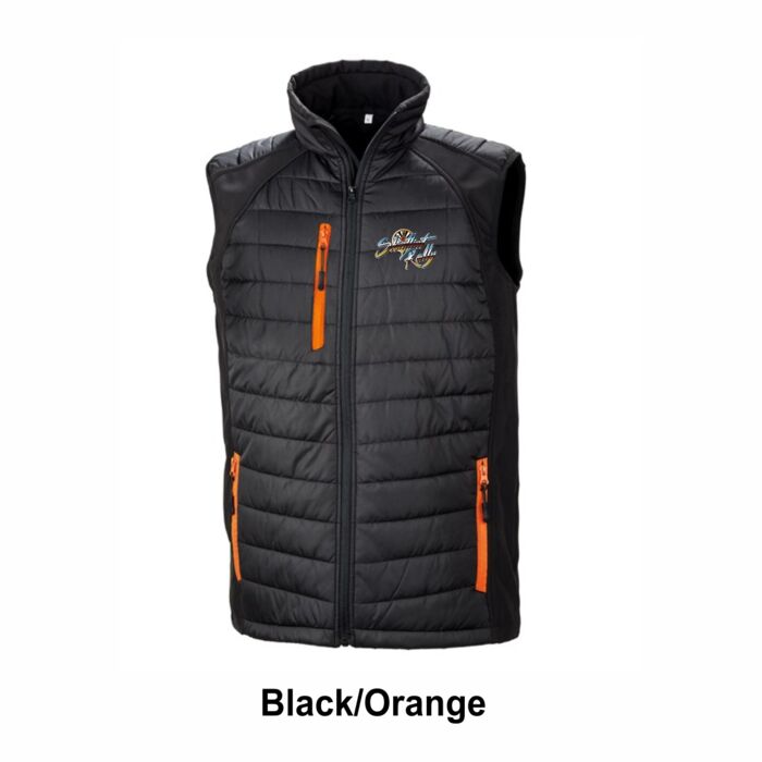 Skinflint Rally Black/Orange Padded Softshell Gilet Thumbnail