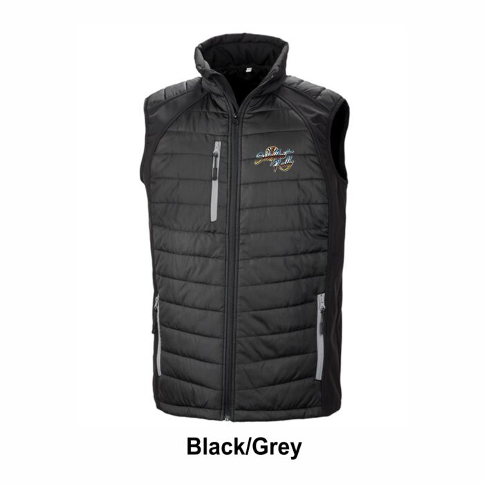 Skinflint Rally Black/Grey Padded Softshell Gilet Thumbnail